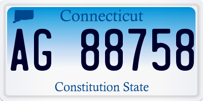 CT license plate AG88758