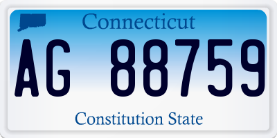 CT license plate AG88759