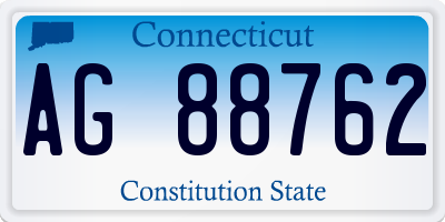 CT license plate AG88762