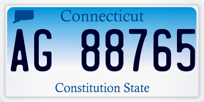 CT license plate AG88765