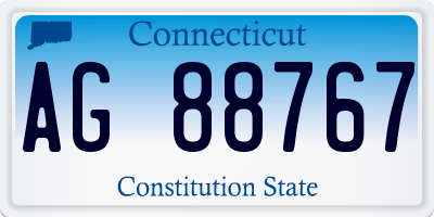 CT license plate AG88767