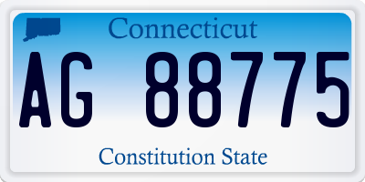 CT license plate AG88775