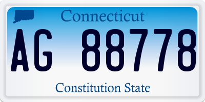 CT license plate AG88778