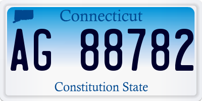 CT license plate AG88782