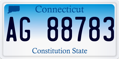 CT license plate AG88783