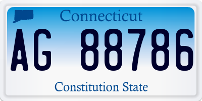 CT license plate AG88786