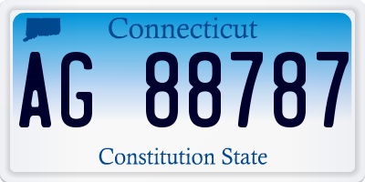 CT license plate AG88787