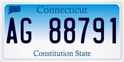 CT license plate AG88791