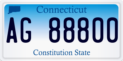 CT license plate AG88800