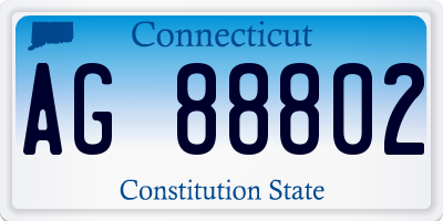 CT license plate AG88802