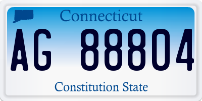 CT license plate AG88804