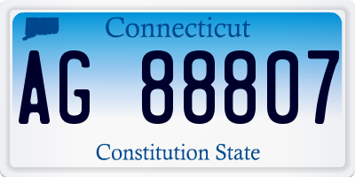 CT license plate AG88807