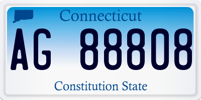 CT license plate AG88808