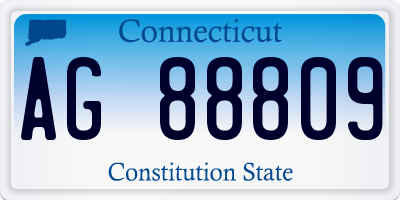 CT license plate AG88809