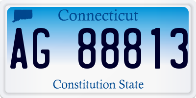 CT license plate AG88813