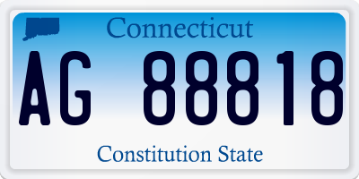 CT license plate AG88818