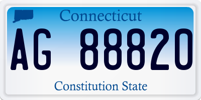 CT license plate AG88820