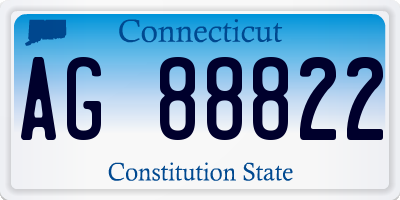 CT license plate AG88822