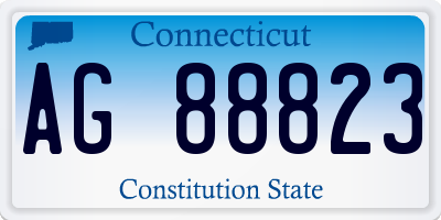 CT license plate AG88823