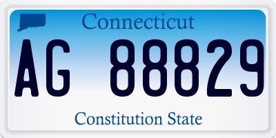 CT license plate AG88829