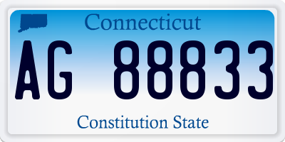 CT license plate AG88833