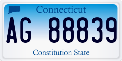 CT license plate AG88839