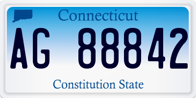 CT license plate AG88842