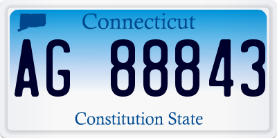 CT license plate AG88843