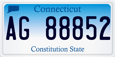 CT license plate AG88852