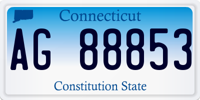 CT license plate AG88853