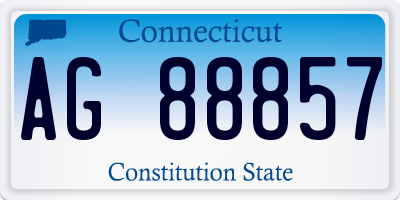 CT license plate AG88857