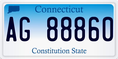 CT license plate AG88860