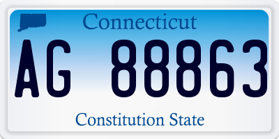 CT license plate AG88863