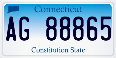 CT license plate AG88865