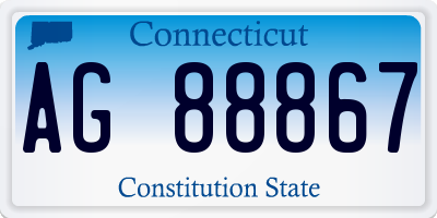 CT license plate AG88867