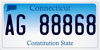 CT license plate AG88868