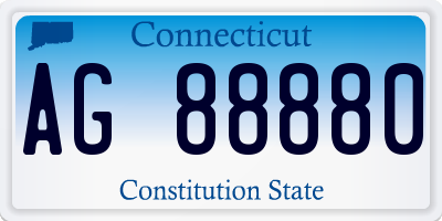CT license plate AG88880