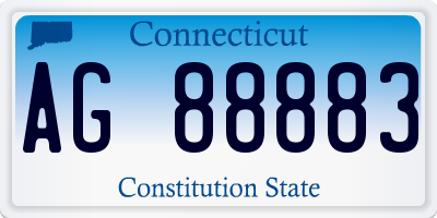 CT license plate AG88883