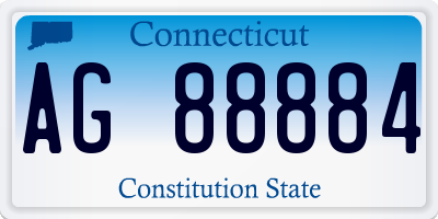 CT license plate AG88884