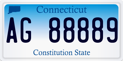 CT license plate AG88889