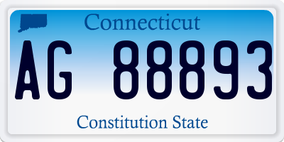 CT license plate AG88893