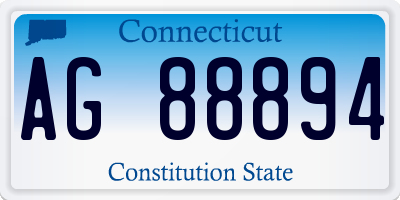 CT license plate AG88894