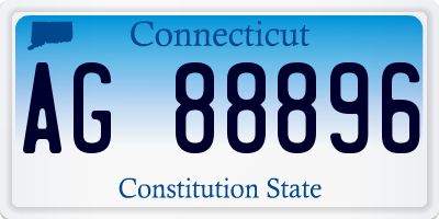 CT license plate AG88896