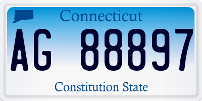 CT license plate AG88897