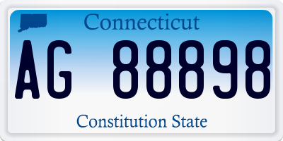 CT license plate AG88898