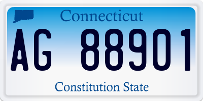 CT license plate AG88901