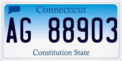 CT license plate AG88903