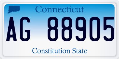 CT license plate AG88905