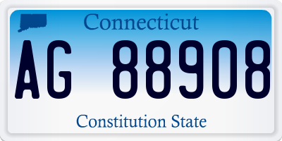 CT license plate AG88908