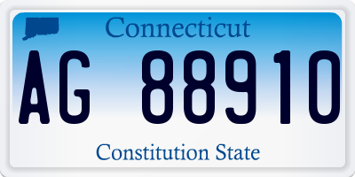 CT license plate AG88910